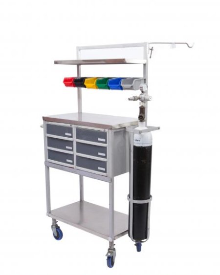 Procedure Trolley with Oxygen Bottle